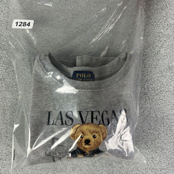 Polo Ralph Lauren Polo Bear Sweatshirt Toddler 4T Gray Fleece Las Vegas - Picture 9 of 9